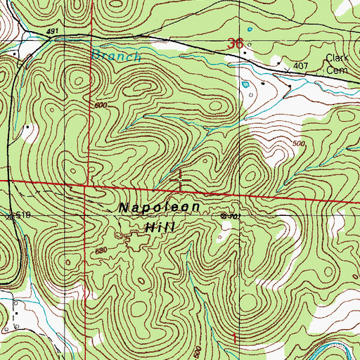 Topographic Map of Reed Mine, AR