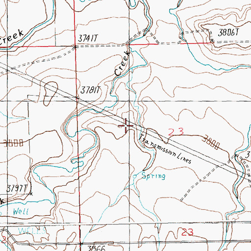 Topographic Map of 06N19E23BCDB01 Well, MT