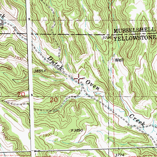 Topographic Map of 06N28E20ACDB01 Well, MT