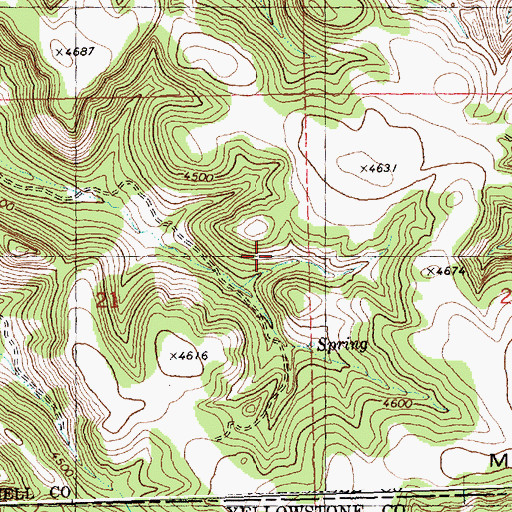 Topographic Map of 06N27E21ADD_01 Spring, MT