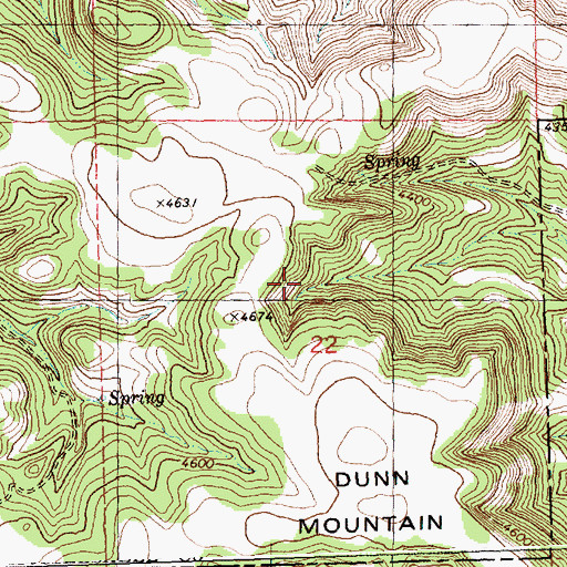 Topographic Map of 06N27E22ACB_01 Spring, MT