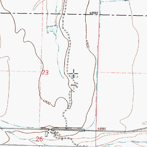 Topographic Map of 06N10W23DA__01 Well, MT