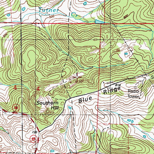 Topographic Map of Rogers Mine, AR