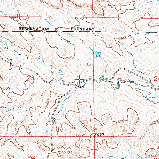 Topographic Map of 06N47E23DABC01 Well, MT