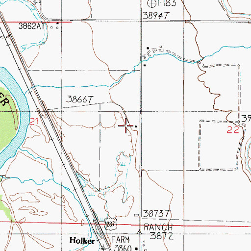 Topographic Map of 06N02E21DAAA01 Well, MT