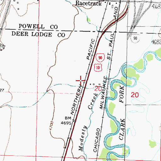 Topographic Map of 06N09W20BD__01 Well, MT