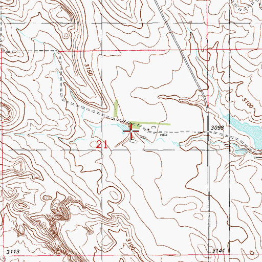 Topographic Map of 06N60E21AC__01 Well, MT