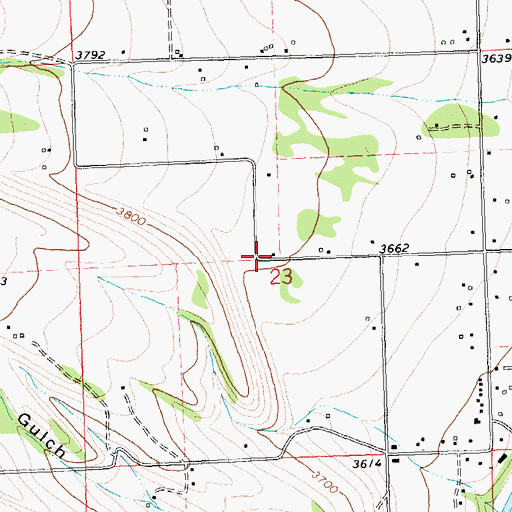 Topographic Map of 06N21W23BDDD01 Well, MT