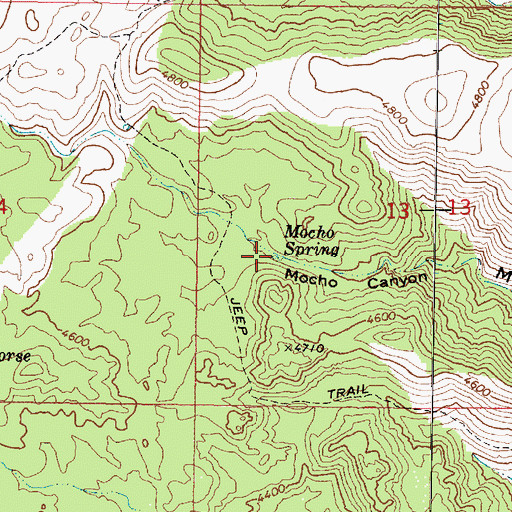 Topographic Map of Mocho Spring, AZ