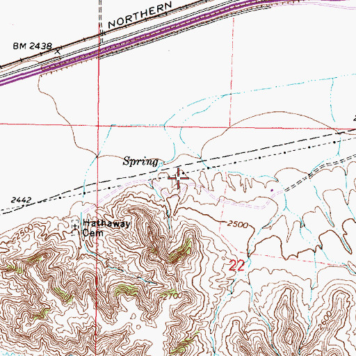 Topographic Map of 06N44E22BAC_01 Well, MT