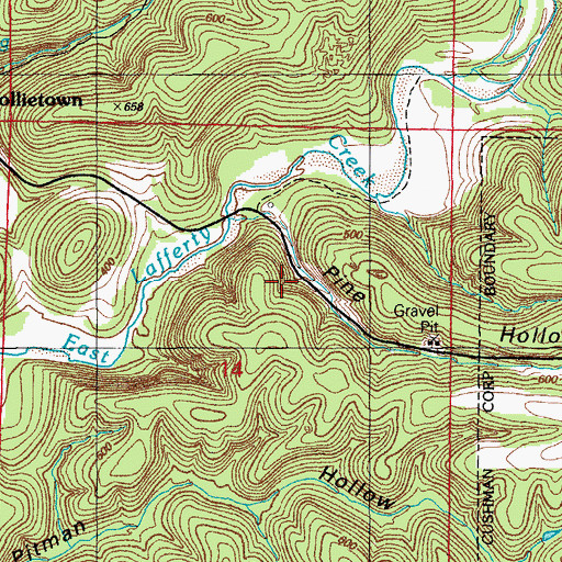 Topographic Map of S W George Mine, AR