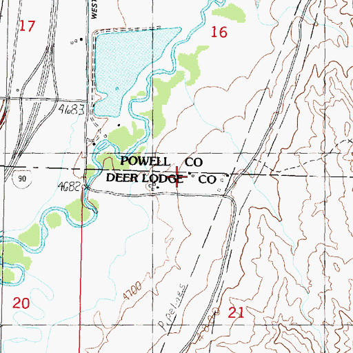 Topographic Map of 06N09W21BABA01 Well, MT