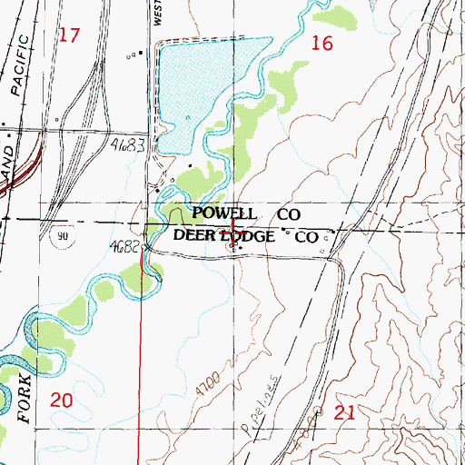 Topographic Map of 06N09W21BABB01 Well, MT