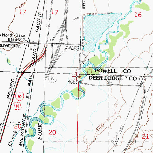 Topographic Map of 06N09W21BBBB01 Well, MT