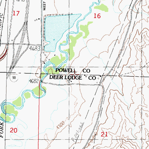 Topographic Map of 06N09W21BABA02 Well, MT