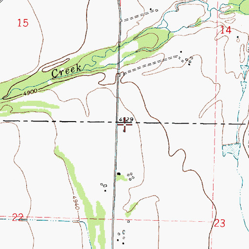 Topographic Map of 06N10W23BB__01 Well, MT
