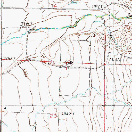 Topographic Map of 06N02E23ABAB01 Well, MT