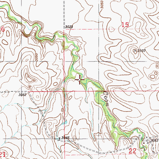 Topographic Map of 06N58E15CC__01 Well, MT