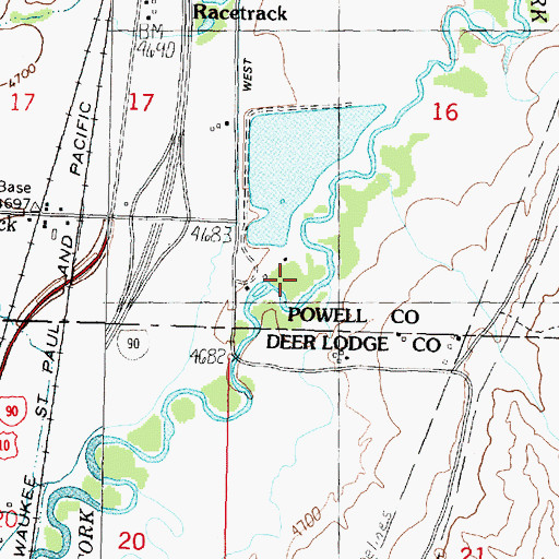 Topographic Map of 06N09W21CCBC01 Well, MT