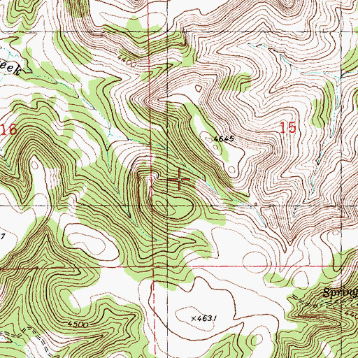 Topographic Map of 06N27E15CBD_01 Spring, MT