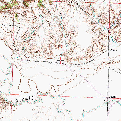 Topographic Map of 06N34E13DBCB01 Well, MT