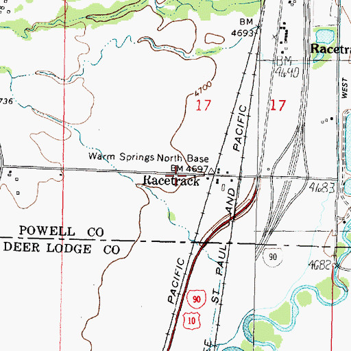 Topographic Map of 06N09W17CDAA01 Well, MT
