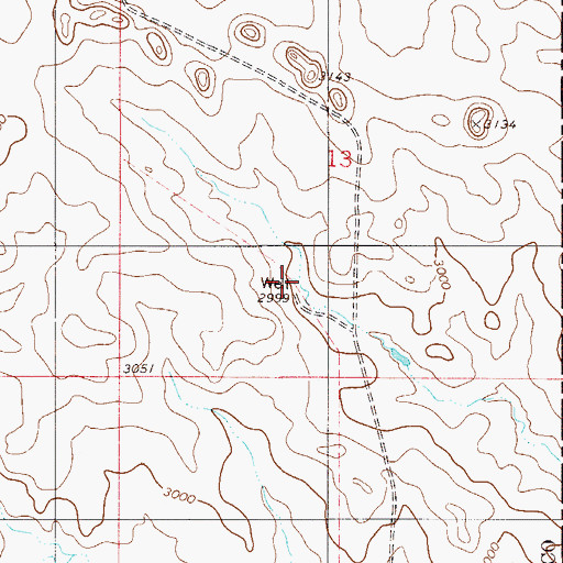 Topographic Map of 06N54E13CDAB01 Well, MT