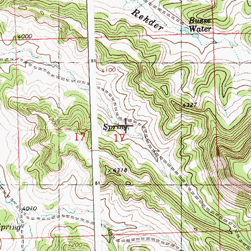 Topographic Map of 06N27E17ACC_01 Spring, MT