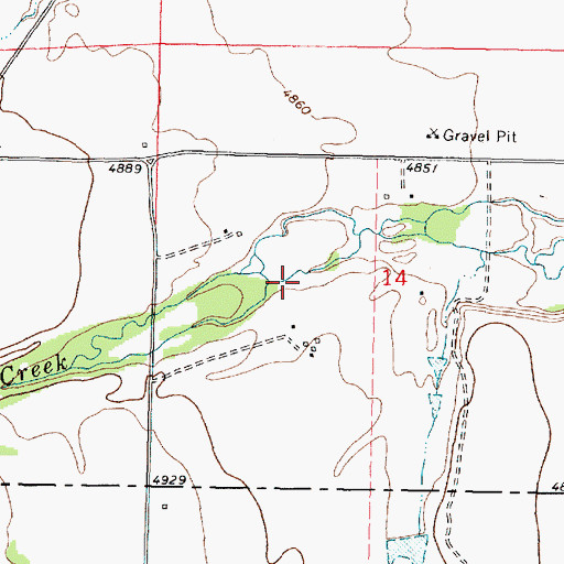 Topographic Map of 06N10W14CA__01 Well, MT