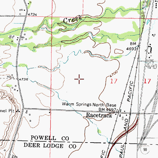 Topographic Map of 06N09W17BDCC01 Well, MT