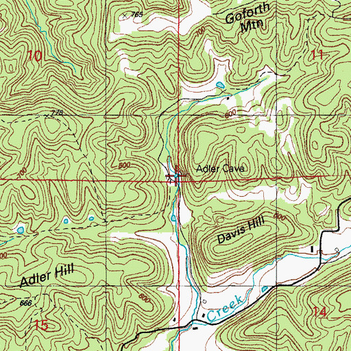Topographic Map of Searcy Spring, AR