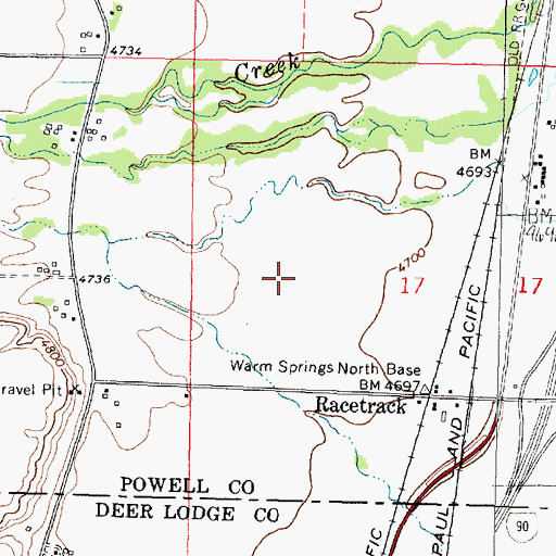 Topographic Map of 06N09W17BCDD01 Well, MT