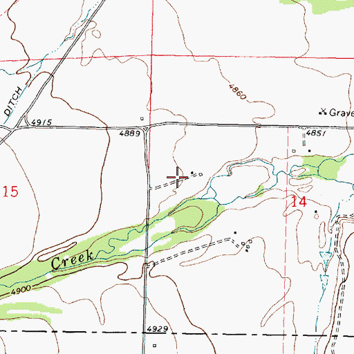 Topographic Map of 06N10W14BCDB01 Well, MT