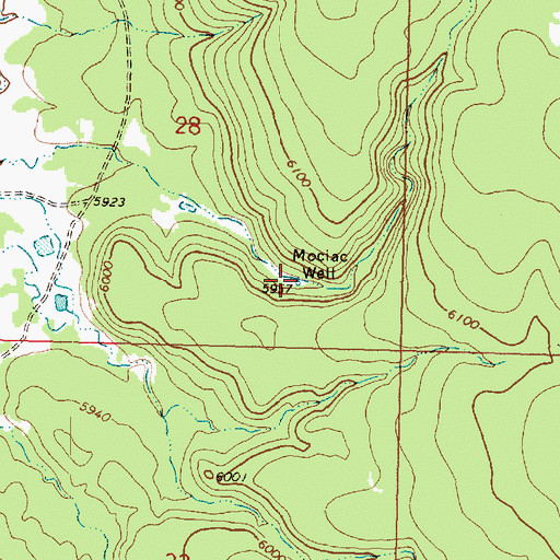Topographic Map of Mociac Well, AZ