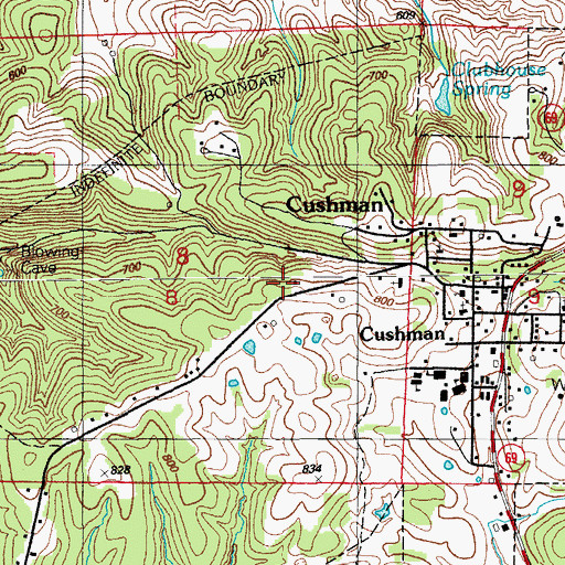 Topographic Map of Section 8 Prospect, AR