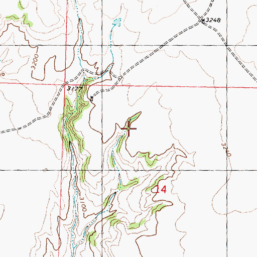 Topographic Map of 06N31E14BACD01 Well, MT