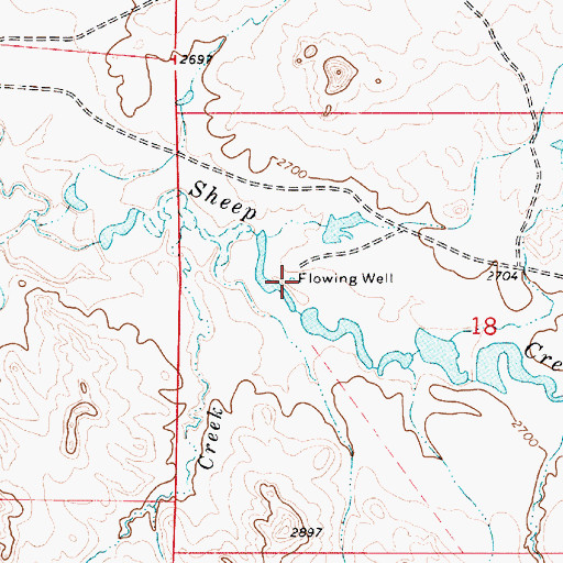 Topographic Map of 06N53E18BDCB01 Well, MT