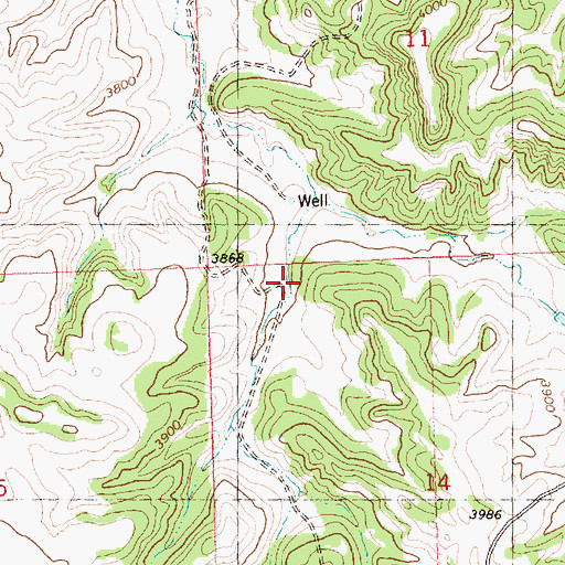 Topographic Map of 06N26E14BBAB01 Well, MT