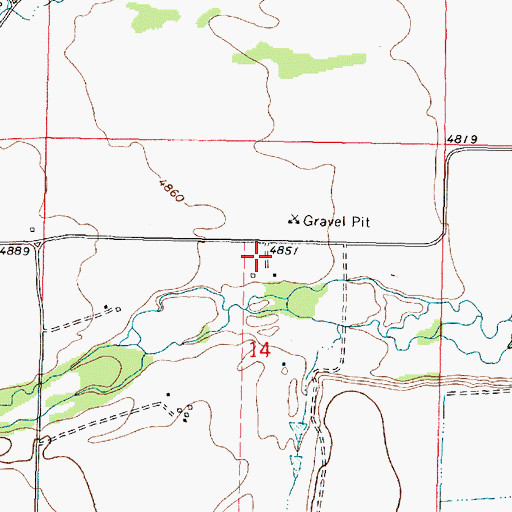 Topographic Map of 06N10W14AC__01 Well, MT