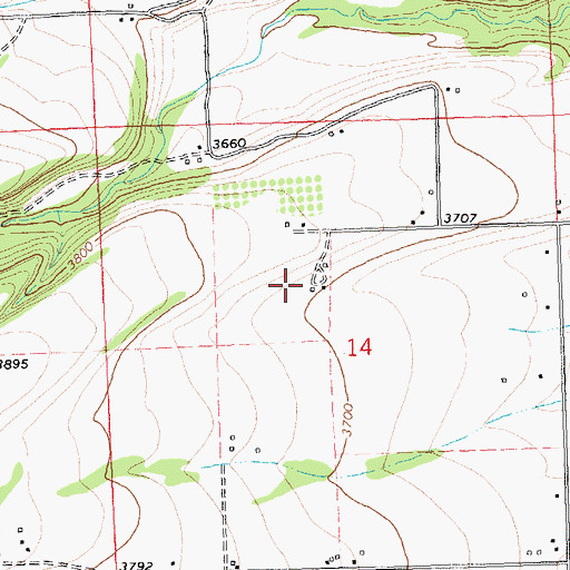 Topographic Map of 06N21W14BDAC01 Well, MT