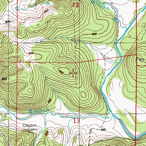 Topographic Map of Shaw Mine, AR