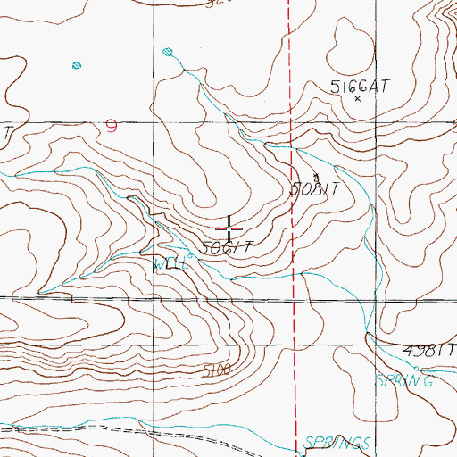 Topographic Map of 06N14E09DDCD01 Well, MT