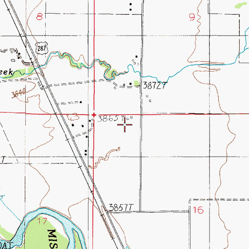 Topographic Map of 06N02E16BBAA01 Well, MT