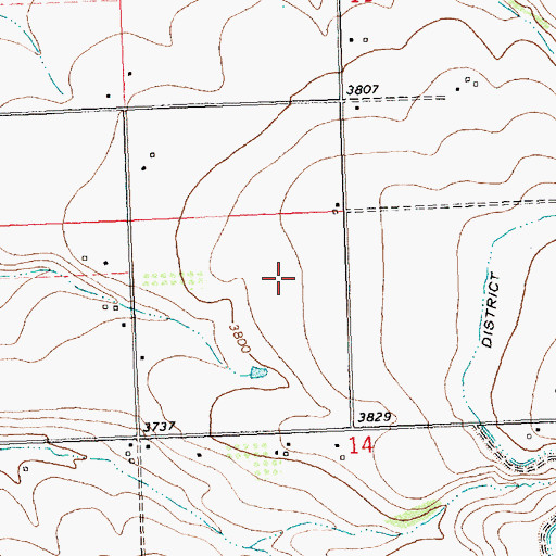 Topographic Map of 06N20W14BAAD01 Well, MT