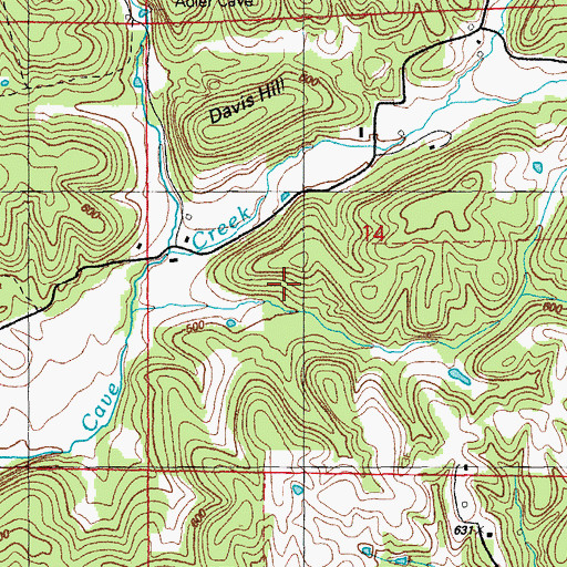 Topographic Map of Silberstein Prospect, AR