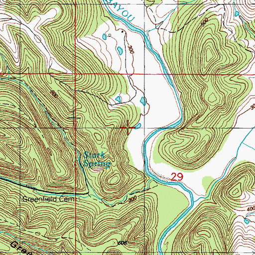 Topographic Map of Simmons Prospect, AR