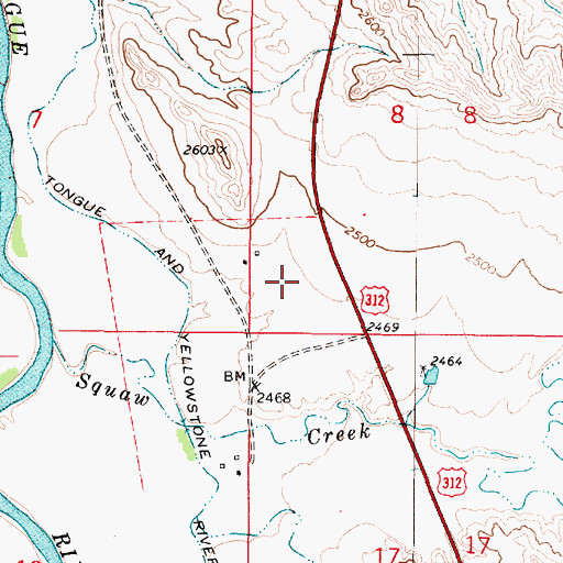 Topographic Map of 06N48E08CCCA01 Well, MT