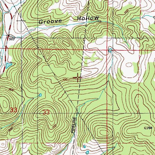 Topographic Map of Simpson Prospect, AR