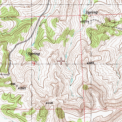 Topographic Map of 06N27E09ADC_01 Spring, MT