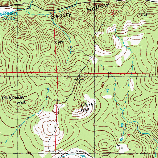 Topographic Map of Sis Clark Mine, AR